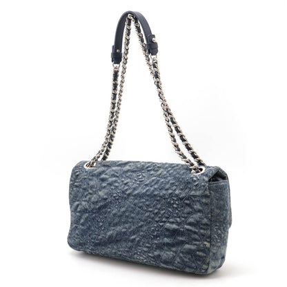 Chanel Denim Camellia Coco Mark Shoulder Bag