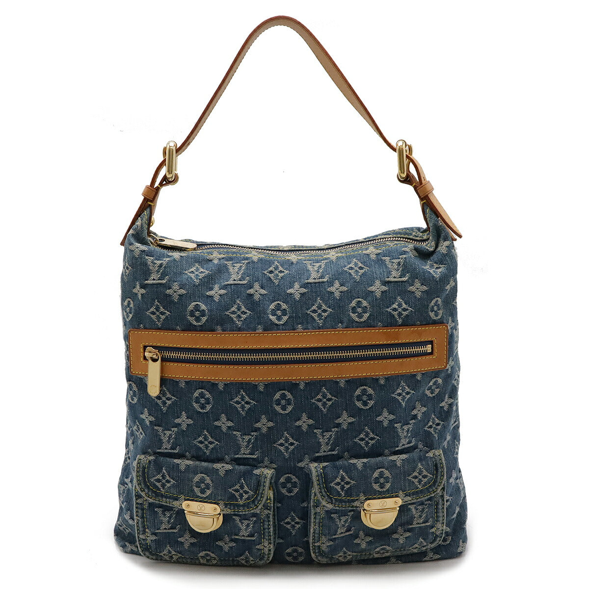 Louis Vuitton Monogram Denim Baggy GM Shoulder Bag Blue M95048