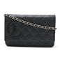 Chanel Calfskin Cambon Line Chain Wallet Shoulder Bag A46646