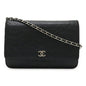 Chanel Camellia Lambskin Chain Wallet Shoulder Bag