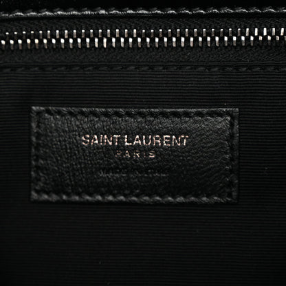 Crinkled Calfskin Matelasse Monogram Medium Niki Chain Satchel Black