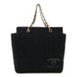Chanel Choco Bar Cotton Jersey Leather 2way Shoulder Bag