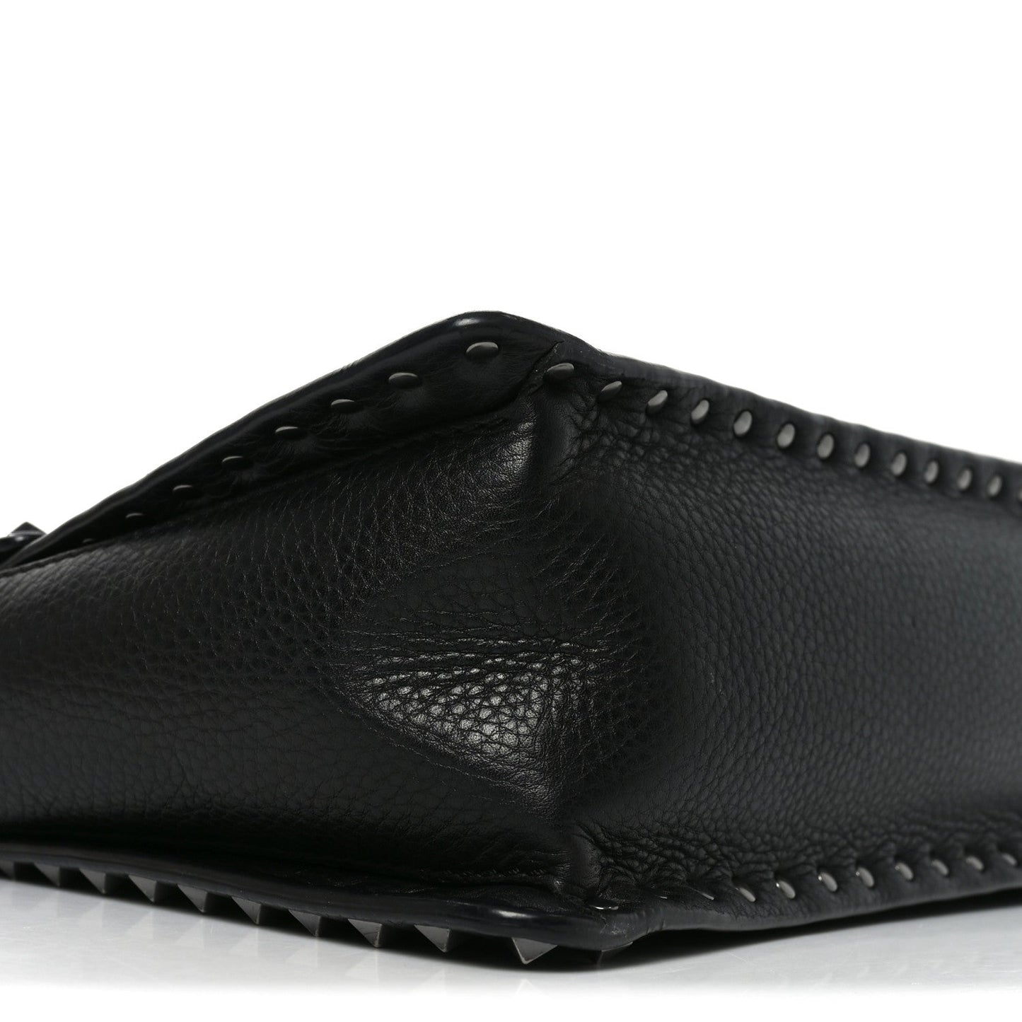 Alce Printed Calfskin Rockstud Top Handle Flap Shoulder Bag Black