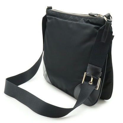 Prada Triangle Logo Nylon Leather Shoulder Bag