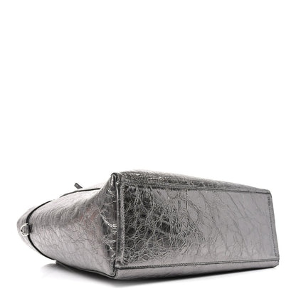 Metallic Calfskin Voyou Medium Tote Bag Silver