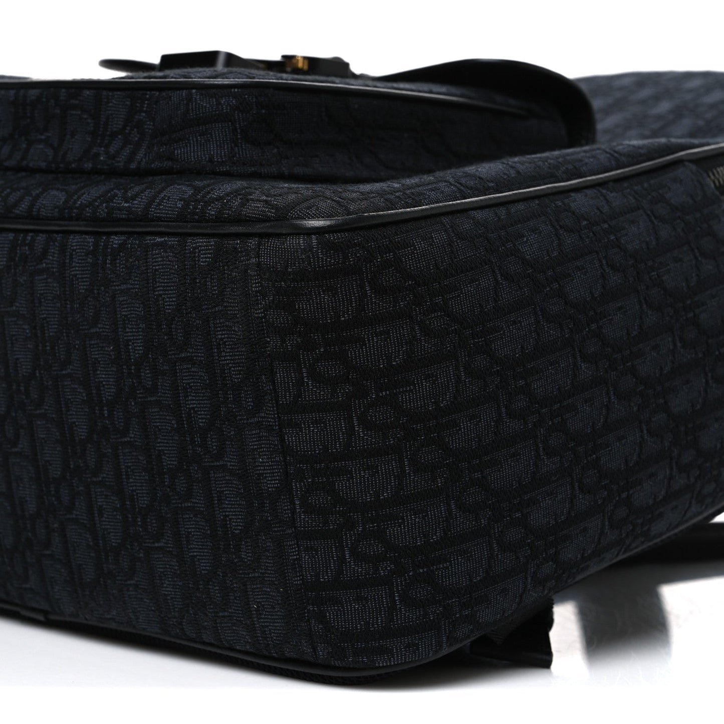 Oblique Jacquard Saddle Zip Backpack Black