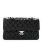 Caviar Quilted Small Double Flap Black