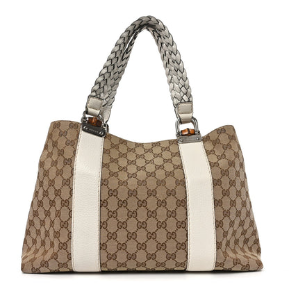 Monogram Medium Bamboo Bar Tote Off White