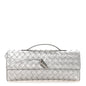 Metallic Lambskin Intrecciato Long Andiamo Top Handle Clutch Silver