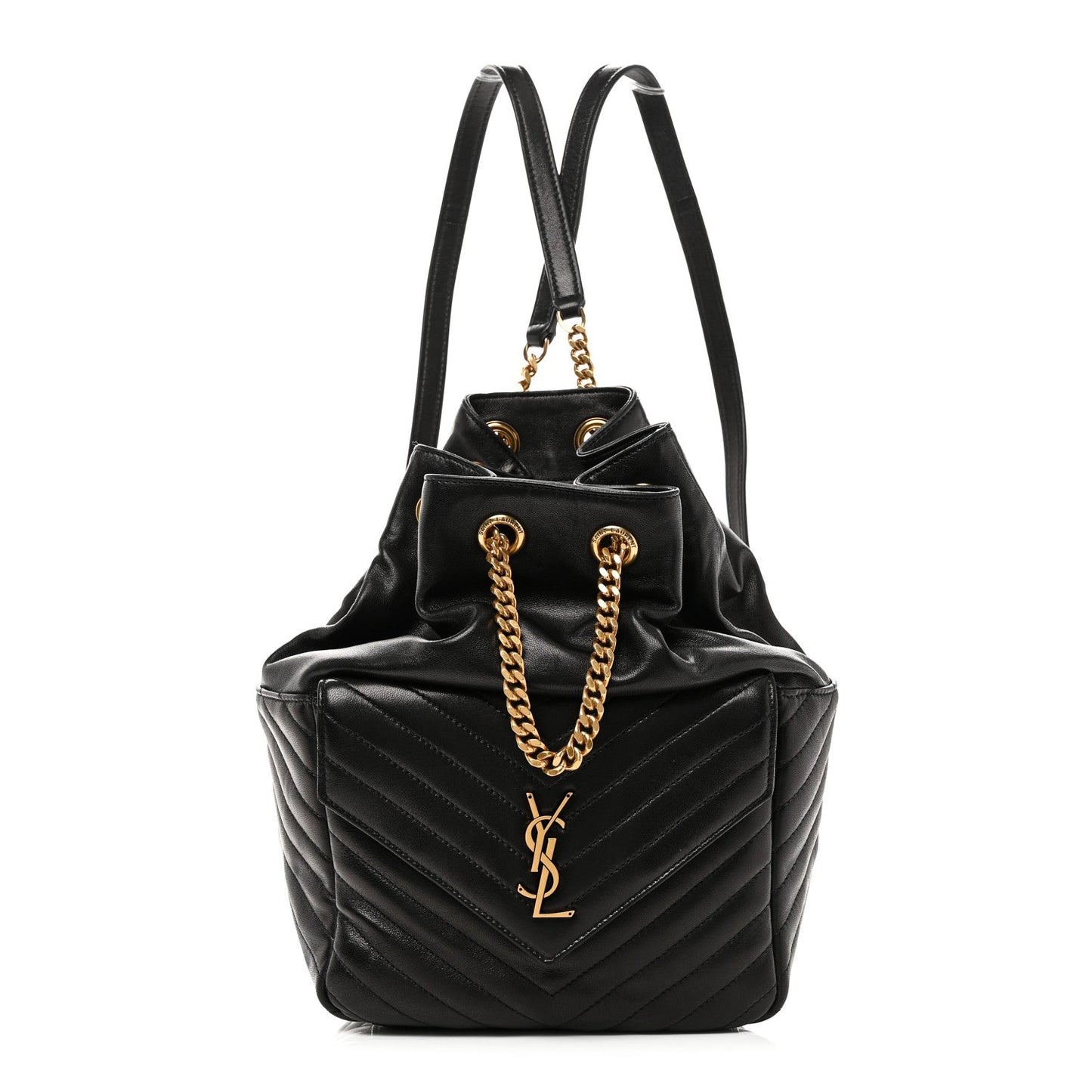 Lambskin Matelasse Monogram Joe Backpack Black