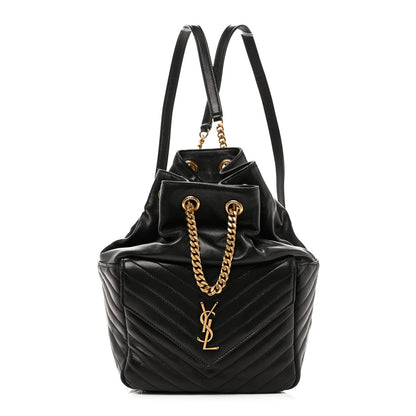 Lambskin Matelasse Monogram Joe Backpack Black