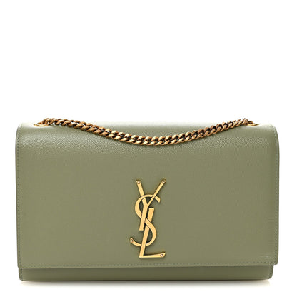 Grain De Poudre Medium Classic Monogram Kate Satchel Light Sage