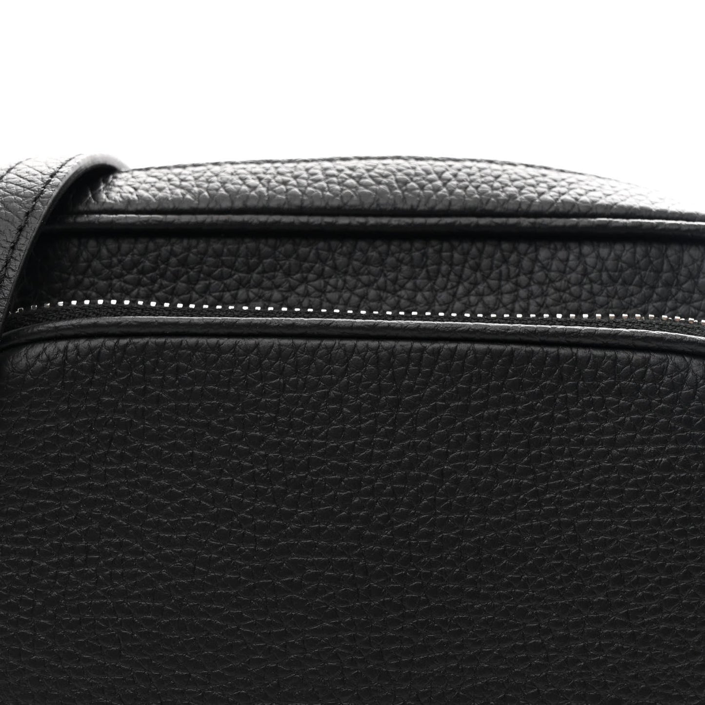 Grained Calfskin Small Camera Bag Black