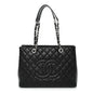 Caviar Quilted Grand Shopping Tote GST Black