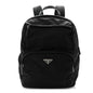 Re-Nylon Saffiano Zip Backpack Black
