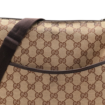 Monogram Calfskin Perforated Medium Flat Messenger Bag Dark Brown