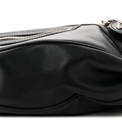 Calfskin Small Repeat Zip Hobo Black