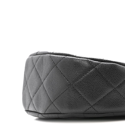 Caviar Quilted Small Messenger Flap Black