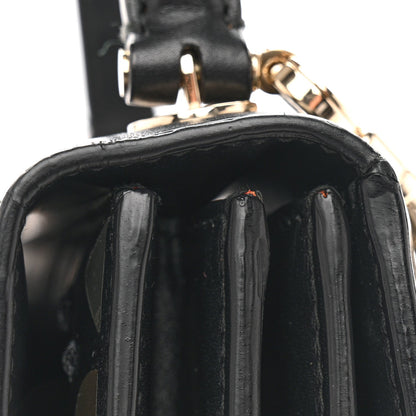 Calfskin Studded Serpenti Forever Top Handle Black