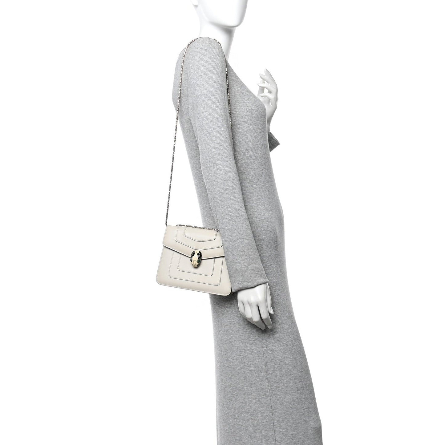 Calfskin Small Serpenti Forever Crossbody Bag White Agate