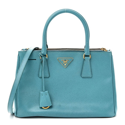 Saffiano Small Galleria Double Zip Tote Turchese