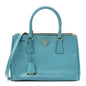 Saffiano Small Galleria Double Zip Tote Turchese