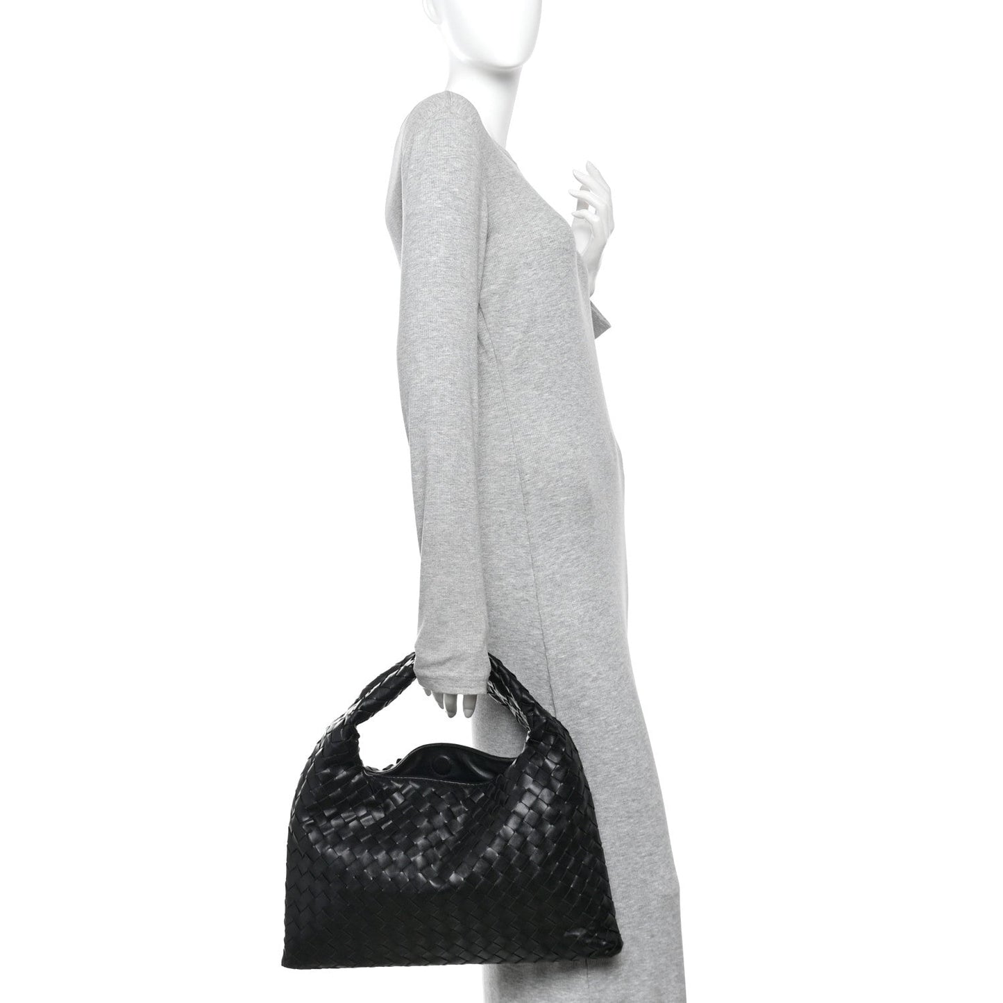 Calfskin Intrecciato Small Hop Black