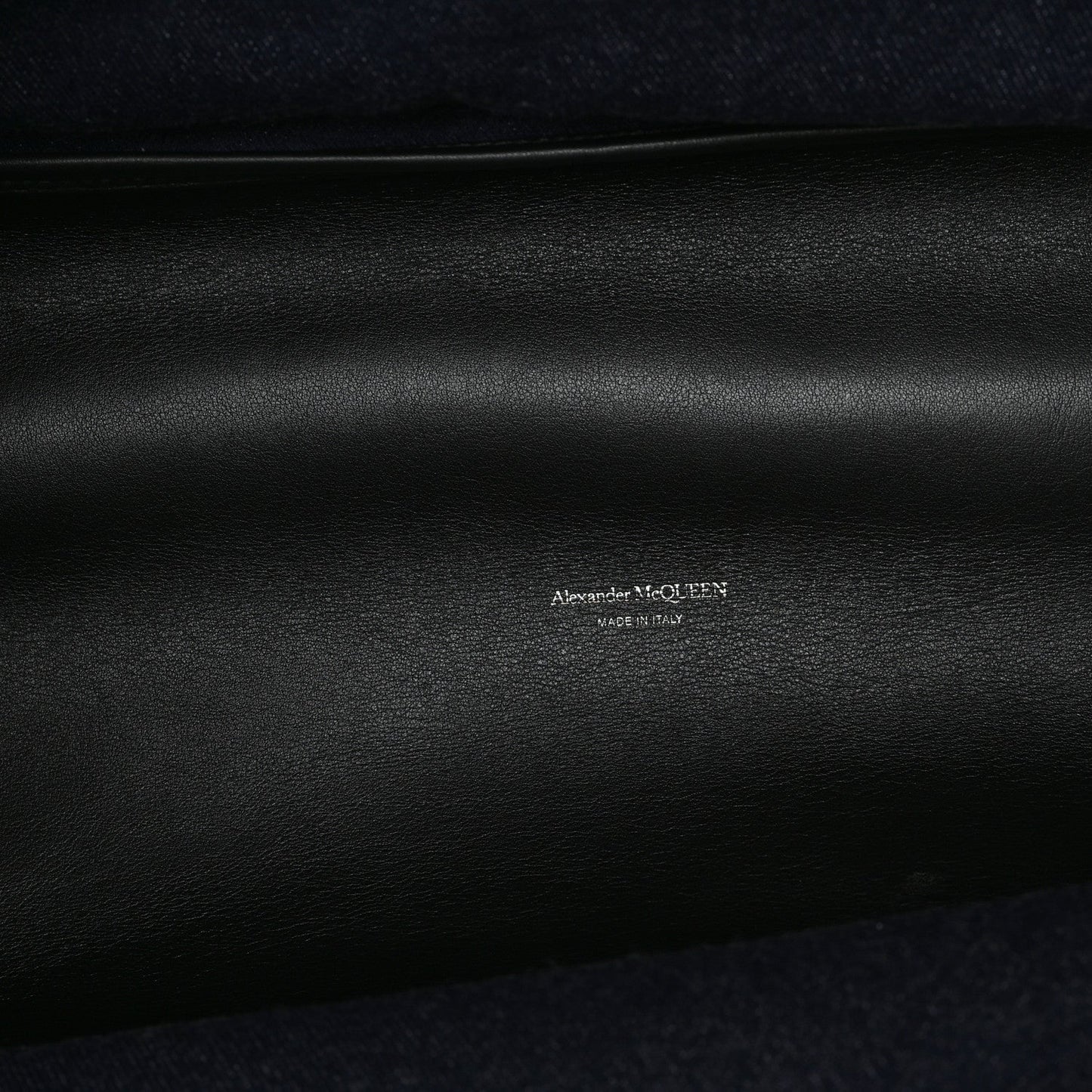 Calfskin Denim Large The Bow Bag Blue Black