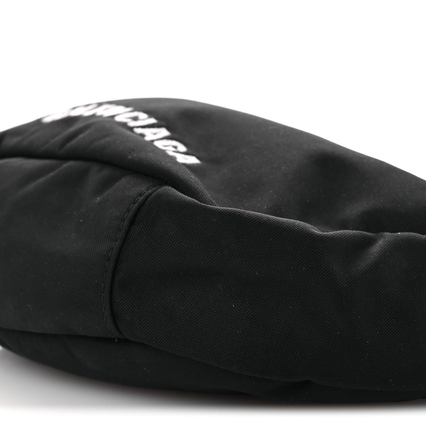 Recycled Sport Nylon Logo Embroidered Wheel Sling Bag Black White