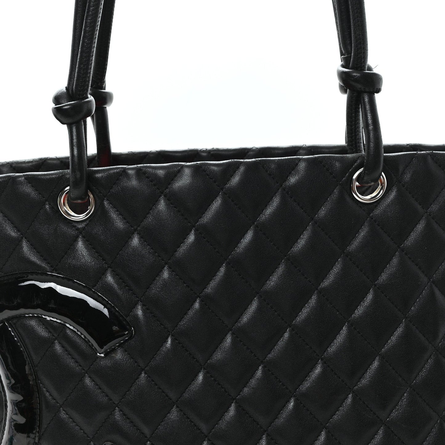 Calfskin Quilted Large Cambon Tote Black