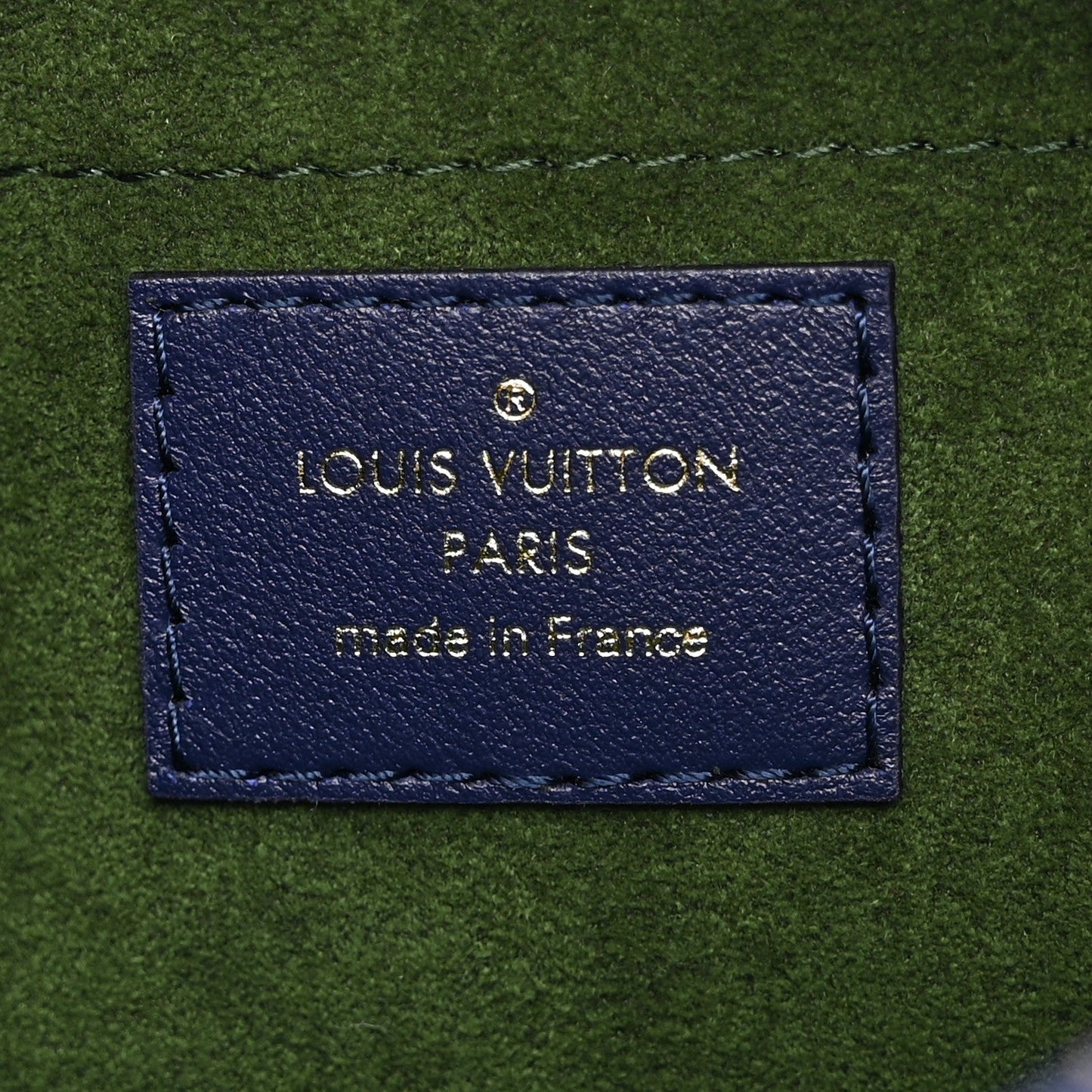 Lambskin Embossed Monogram Square Bag Blue Green