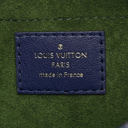 Lambskin Embossed Monogram Square Bag Blue Green