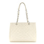 Caviar Quilted Grand Shopping Tote GST White
