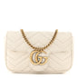 Calfskin Matelasse Super Mini GG Marmont Shoulder Bag White