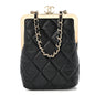 Lambskin Plexi Quilted CC Evening Clutch With Chain Black