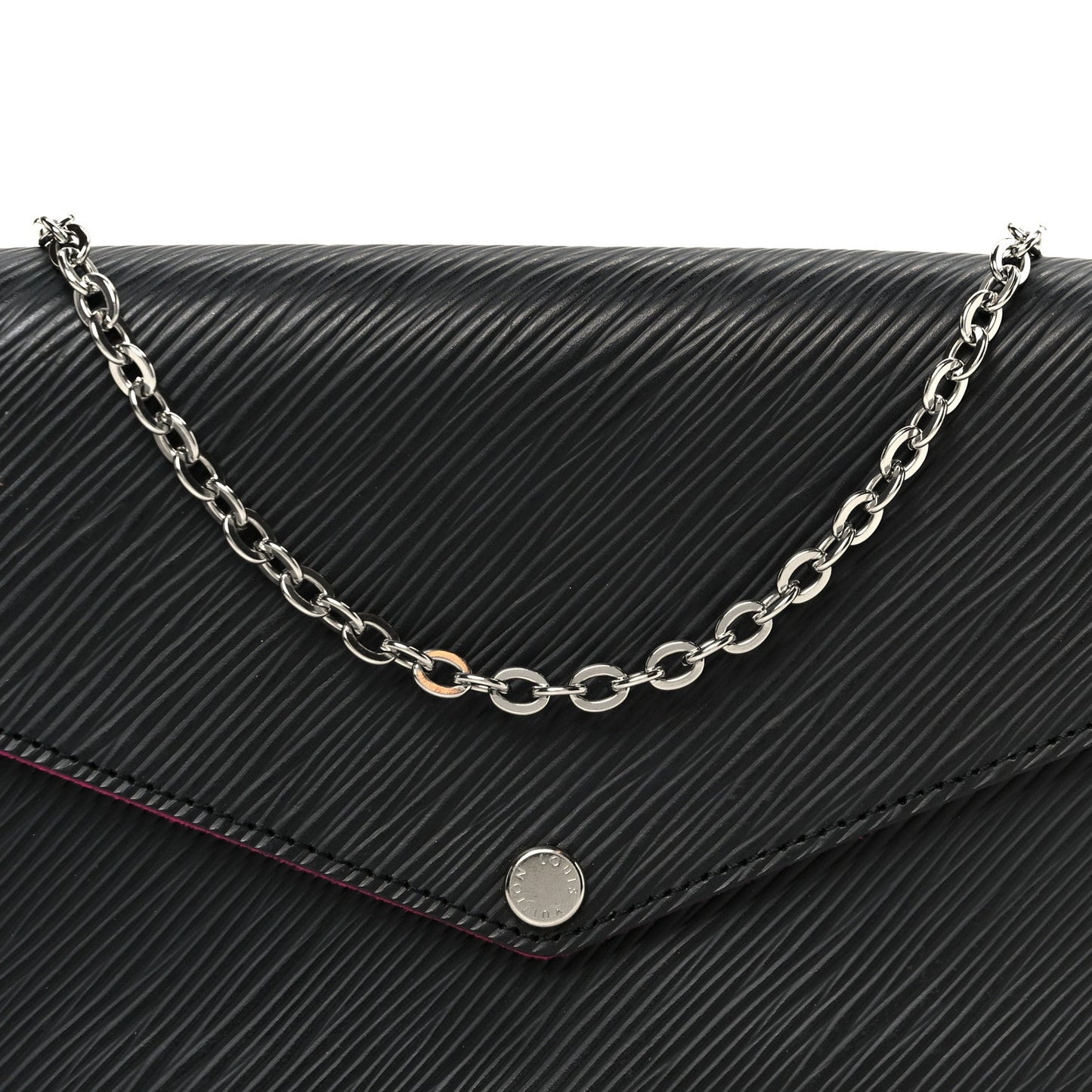 Epi Pochette Felicie Black Hot Pink