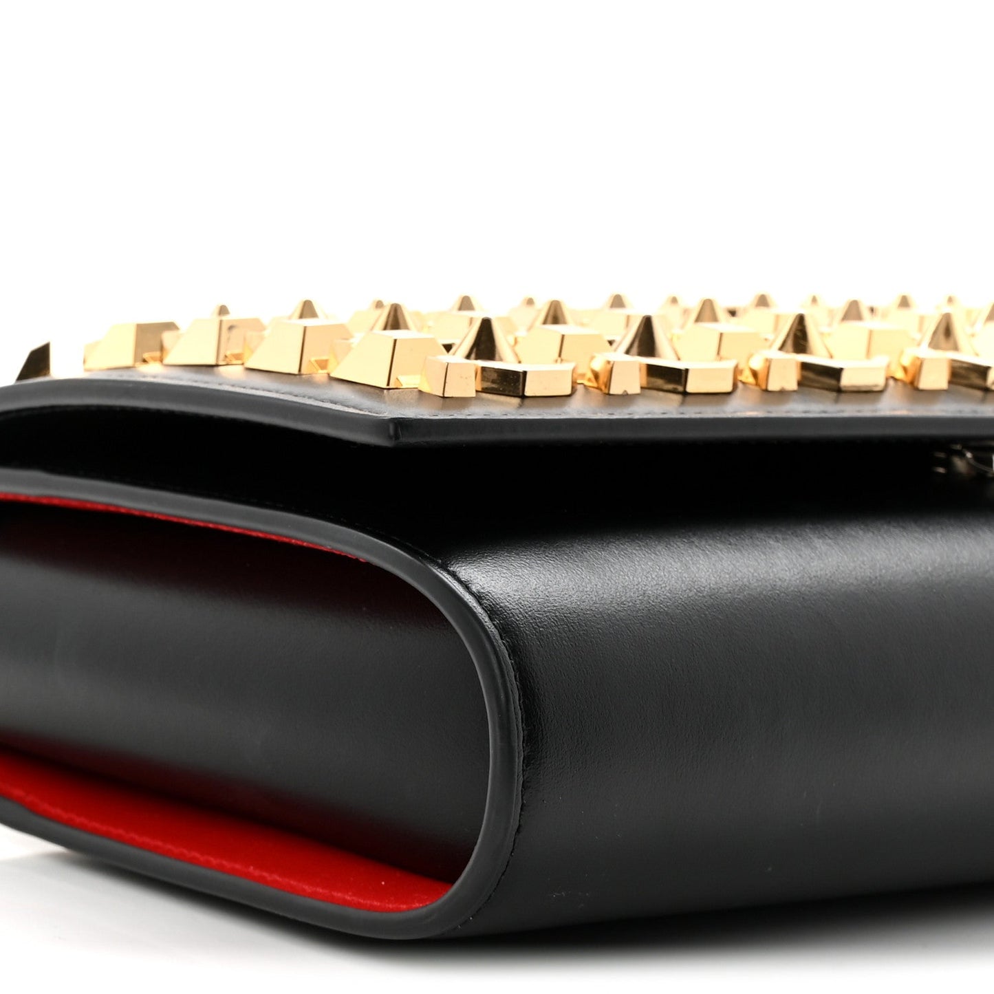 Calfskin Spikes Empire Paloma Clutch Black