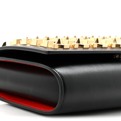 Calfskin Spikes Empire Paloma Clutch Black