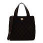 Suede Quilted Shopping Tote Brown