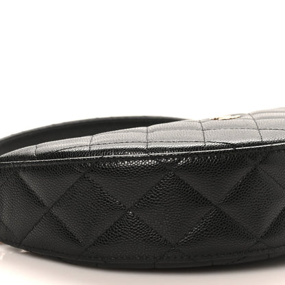 Caviar Quilted Clutch With Chain Black