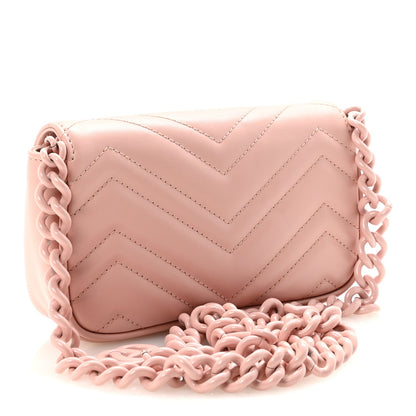 Calfskin Matelasse Monochrome GG Marmont Chain Belt Bag Perfect Pink