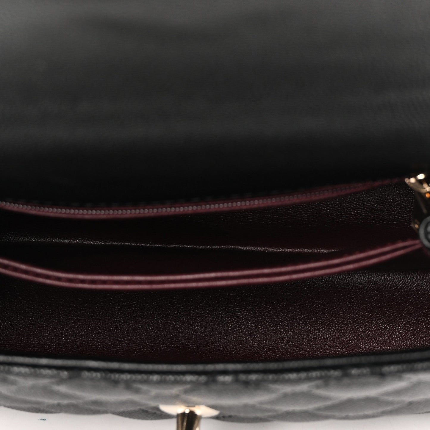 Caviar Quilted Mini Coco Handle Flap Black