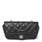 Caviar Quilted Glasses Case With Chain Black