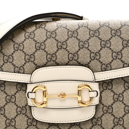 GG Supreme Monogram Horsebit 1955 Shoulder Bag Beige Mystic White
