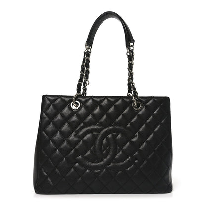 Caviar Quilted Grand Shopping Tote GST Black