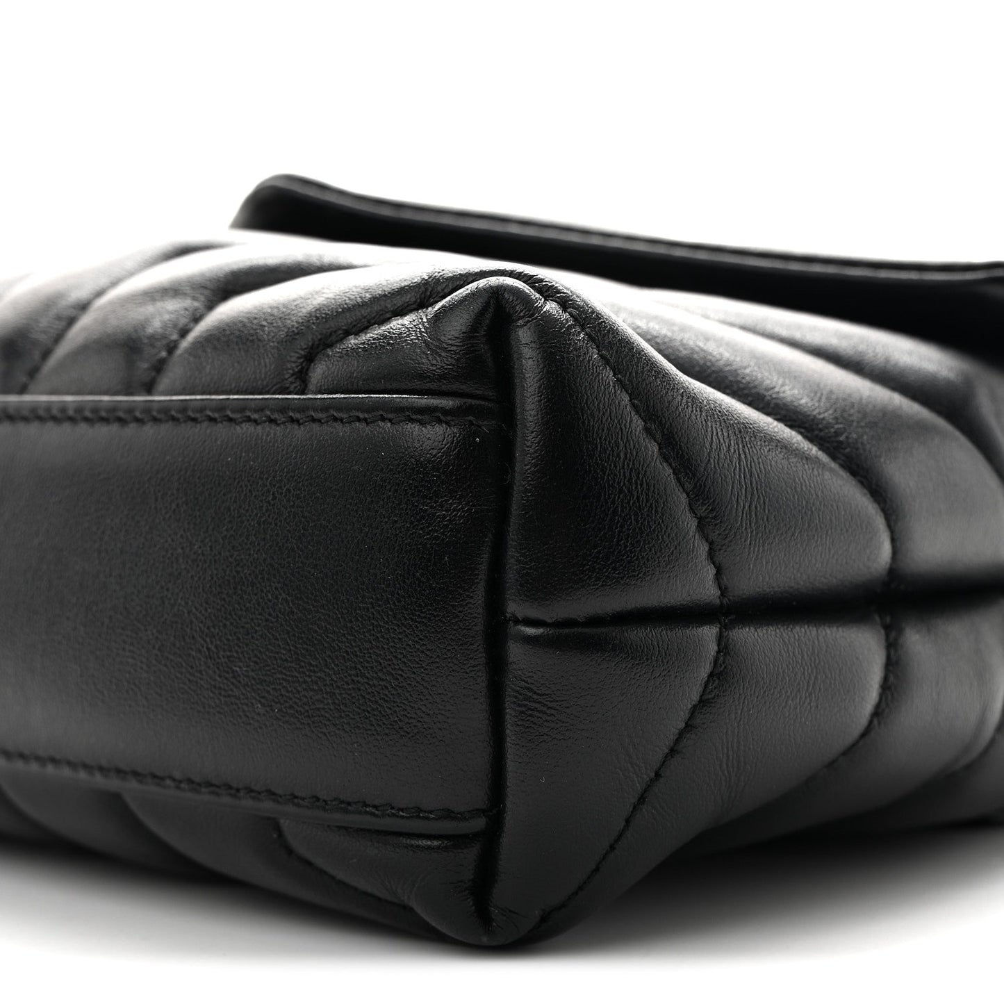 Calfskin Y Quilted Monogram Toy Loulou Crossbody Bag Black