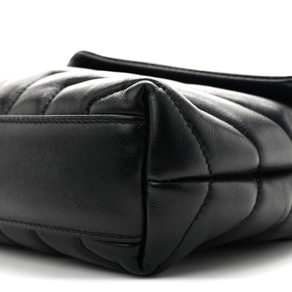 Calfskin Y Quilted Monogram Toy Loulou Crossbody Bag Black