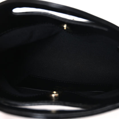 Shiny Crumpled Calfskin Quilted Nano 31 Shopping Bag Black