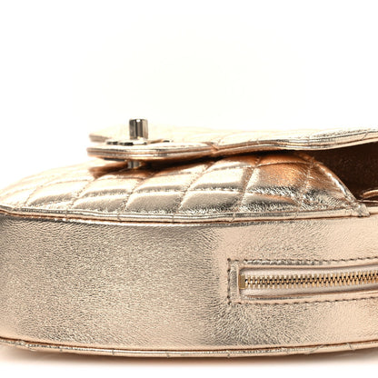 Metallic Lambskin Quilted CC In Love Heart Bag Gold