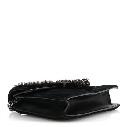 Velvet Crystal Super Mini Dionysus Shoulder Bag Black